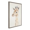 23" x 33" Sylvie Watercolor Giraffe Framed Canvas Wall Art by Patricia Shaw Gray - Kate and Laurel: Modern Decor, Animal Screen Print - 2 of 4