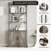 Tall Bookshelf with Doors， Wood & Metal Bookshelf with Storage Cabinet,for Living Room, Home Office， - 4 of 4
