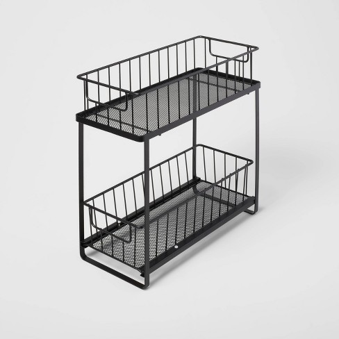 Two Tiered Slide Out Organizer Black - Brightroom™