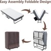 75"x38" Folding Bed w/5" Memory Foam Mattress - Wheels, Storage Pocket | Space-Saving Guest Bed for Adults - 3 of 4