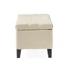 Button - Tufted and Diamond - Stitched Storage Ottoman, Beige - 4 of 4