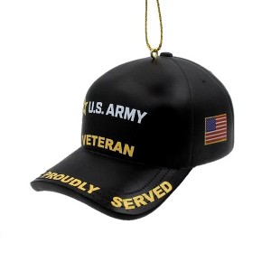 Kurt Adler Resin Ornament for Christmas Tree, U.S. Army Veteran Cap - 1 of 3