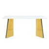 NicBex Dining Table 63" Modern Marble-Patterned Slab Dining Table with Stainless Steel Butterfly Legs for Dining Room - 4 of 4