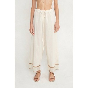 Women's Drawstring Pant with Hand Crochet Trim - CHAN LUU - 1 of 2