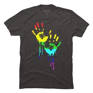 Adult Design By Humans Flag Rainbow Pride Hands By Avocato T-Shirt - 1 of 2