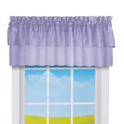 Collections Etc Semi-Sheer Tiered Rod Pocket Window Valance Valance Lilac