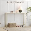 Modern Narrow Console Table with Integrated Charging Station and Metal Legs ¨C Slim Sofa Side Table for Entryway, Hallway - 3 of 4