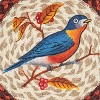 Earth Rugs Nature-Inspired Bluebird Round Trivet Jute Material 10 Inch - 3 of 3