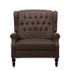Oversized Fabric Wingback Push-Back Recliner Chair with Nailhead Trim and Tufted Back - 2 of 4