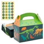 Blue Panda 24 Pack Dinosaur Party Favor Boxes with Handles and Stickers for Kid's Birthday, Dino Party Supplies (6.25 x 3.62 In)