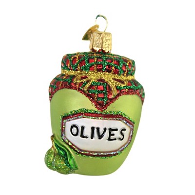 Old World Christmas 3.0 Inch Jar Of Olives Ornament Fruit Oil Peace Tree Ornaments