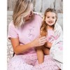 Deux par Deux Women Printed Organic Cotton Two-Piece Pajama Set Small Pink Flowers on Pale Pink Background - 2 of 4