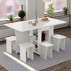 5-Piece Dining Set with Space Saving Foldable Table with Storage and 6 Wheels - 4 of 4