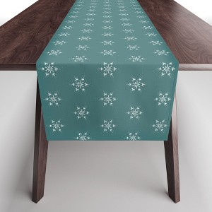 Sheila Wenzel-Ganny Holiday Green Snowflakes Table Runner - Society6 - 1 of 3