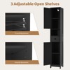 64.5" Bathroom Storage Cabinet with Adjustable Shelves, Door & Drawer for Bathroom, Living Room & Kitchen Organization - 3 of 4