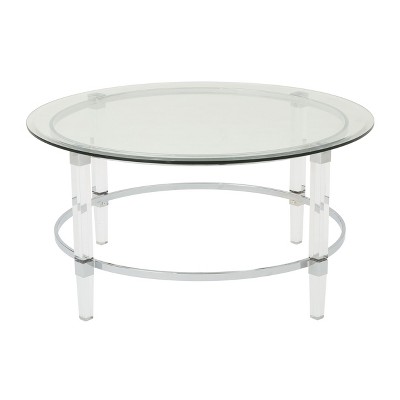 NicBex Modern 48" Rectangle Coffee Table with Glass Top and Acrylic Legs for Living Room and Office