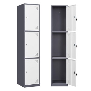Mlezan 71" Metal Locker: Steel Storage for Bedroom, Gym, School, Office, or Garage.Ideal for Employee or Personal Use. - 1 of 4