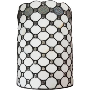 Amora Lighting Tiffany Style Double-light Jeweled Wall Sconce Lamp 13.5 Inch Tall - 1 of 4
