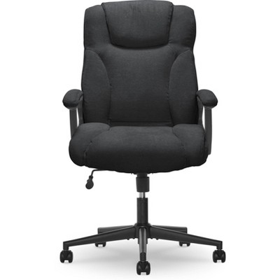 Modern Executive High-Back Black Microfiber Swivel Office Chair