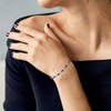 EVERLY JEWELRY | Sterling Silver 6-3/4 CT TGW Created Blue & White Sapphire Bracelet, 7-inch - 3 of 4