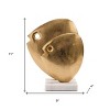 HomeRoots 11" Gold And White Aluminum And Marble Fishes Tabletop Sculpture - 3 of 4