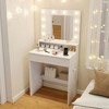 Resenkos Bedroom Vanity Desk - Adjustable Brightness, 3 Light Modes, Lighted Mirror - White - 4 of 4
