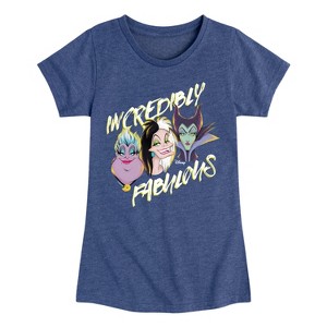 Girls' - Disney Villains - Incredibly Fabulous Fitted Short Sleeve Graphic T-Shirt - 1 of 4