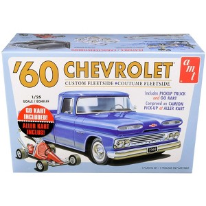 Skill 2 Model Kit 1960 Chevrolet Custom Fleetside Pickup Truck with Go Kart 1/25 Scale Model by AMT - 1 of 4