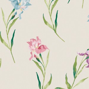 Laura Ashley Hawling Irises Soft Natural Wallpaper - 1 of 4