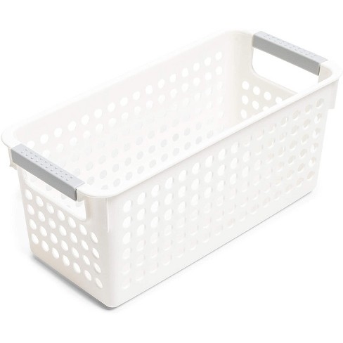 4 Pack Plastic Nesting Storage Baskets, Plastic Storage Baskets For Shelves