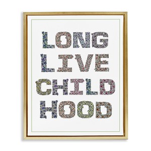 Stupell Industries Long Live Childhood Florals Floating Frame Canvas Art - 1 of 4