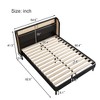 Modern Cannage Rattan Wood Platform Queen Bed, Black - 3 of 3