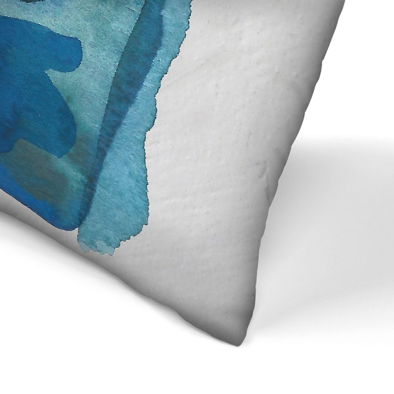 Americanflat Minimalist Botanical Blue Watercolor Seaweed Painitng 2 By Jetty Home Throw Pillow, 3 of 6