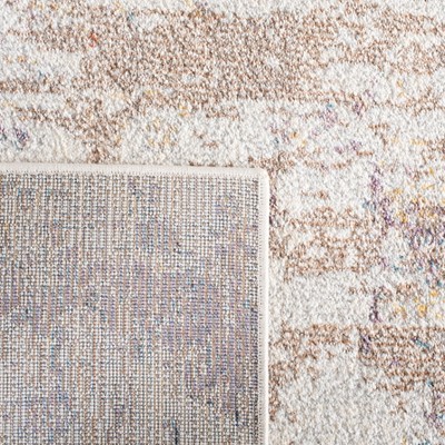 Ivory Beige Abstract Distressed Synthetic Area Rug 4'5" x 6'5"