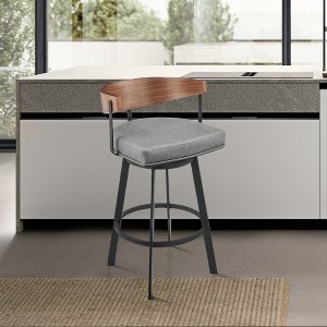 Armen Living Lacey Barstool Gray and Walnut 26 in. Seat Height - 1 of 1