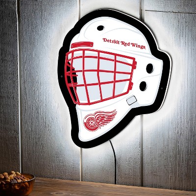 Evergreen Ultra-Thin Edgelight LED Wall Decor, Helmet, Detroit Red Wings- 15.6 x 19 Inches Made In USA