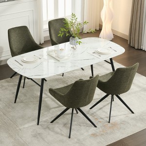 DYHOME Dining Room Chairs Set of 4, Mid Century Modern Kitchen Swivel Upholstered Dining Chair - 1 of 4