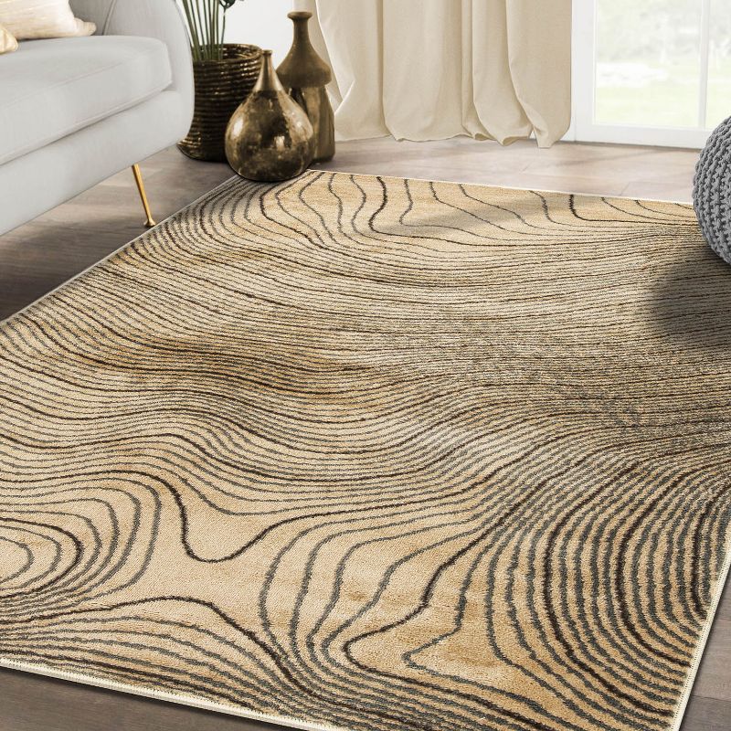 Modern Abstract Wood Grain Indoor Area Rug by Blue Nile Mills, 5 of 7