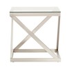 Inspire Q Severin Glass Top Brushed Nickel End Table Silver: Modern ...