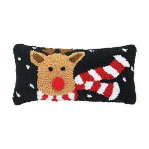 C&F Home Winter Deer Hooked Throw Pillow - 1 of 4