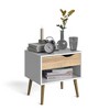 FurniFact,White Nightstand with Drawer - Modern Small Nightstand for Bedrooms - 4 of 4