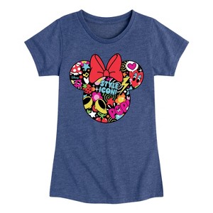 Girls' - Disney - Minnie Head Fitted Short Sleeve Graphic T-Shirt - 1 of 4