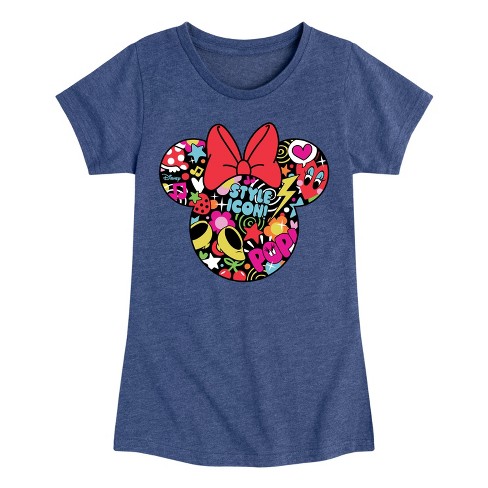 Girls' - Disney - Minnie Head Fitted Short Sleeve Graphic T-Shirt - image 1 of 4