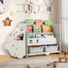 Tangkula Kids Bookshelf Car-shaped Toy and Book Storage Organizer with 3-Tier Bookshelf - 2 of 4
