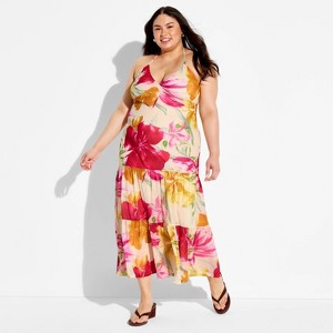petal and pup halter dress Petal and Pup Womens Melody Plisse Halter Maxi Dress