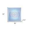 HomeRoots 92" X 84" Blue And White Mandala Cotton Hanging Tapestry - 3 of 4