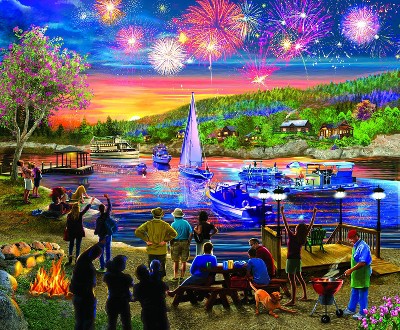 Sunsout Summer Fireworks 1000 pc  Fourth of July Jigsaw Puzzle 31546