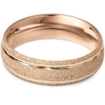 Pompeii3 6mm Brushed Wedding Band 14K Rose Gold