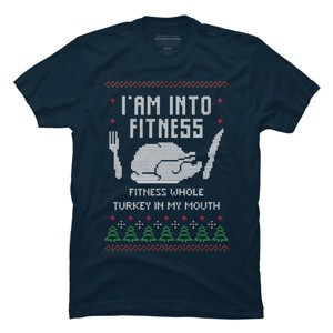 Men's Design By Humans Fitness Whole Turkey Ugly Christmas Sweater By shirtpublic T-Shirt - 1 of 4