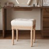 GlasFlength Accent Chairs Backless, Simple and Relax Stools, Kitchen Breakfast and Dressing Table Stool，Height Adjustment Legs，White，44.5"*33"*48" - 2 of 4